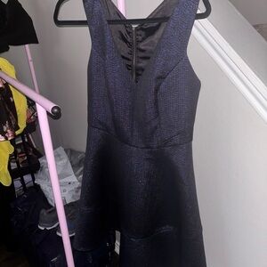 Express Shimmery Navy Blue Midi Dress